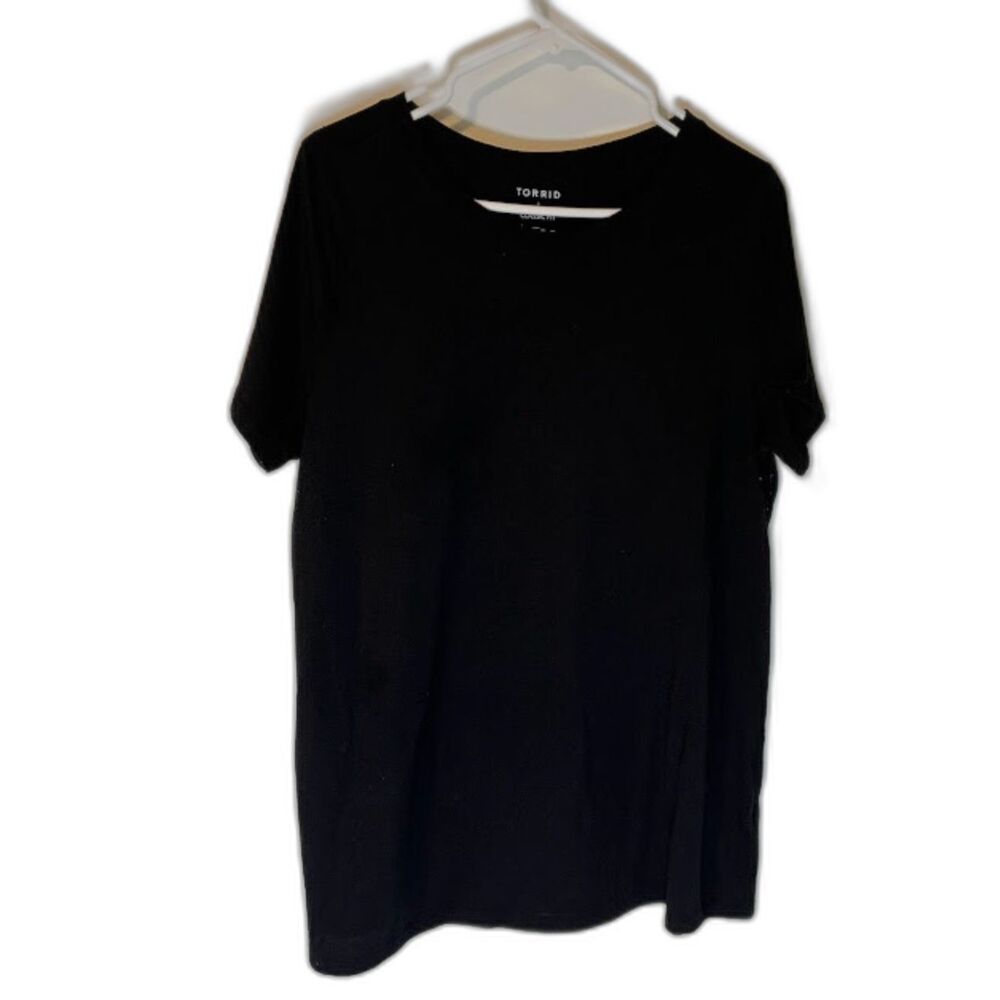 Torrid Normcore Minimalist Casual Black Basic Short Sleeve Round Neck Tee Sz 1X